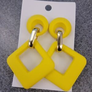 Yellow Geometric Earrings